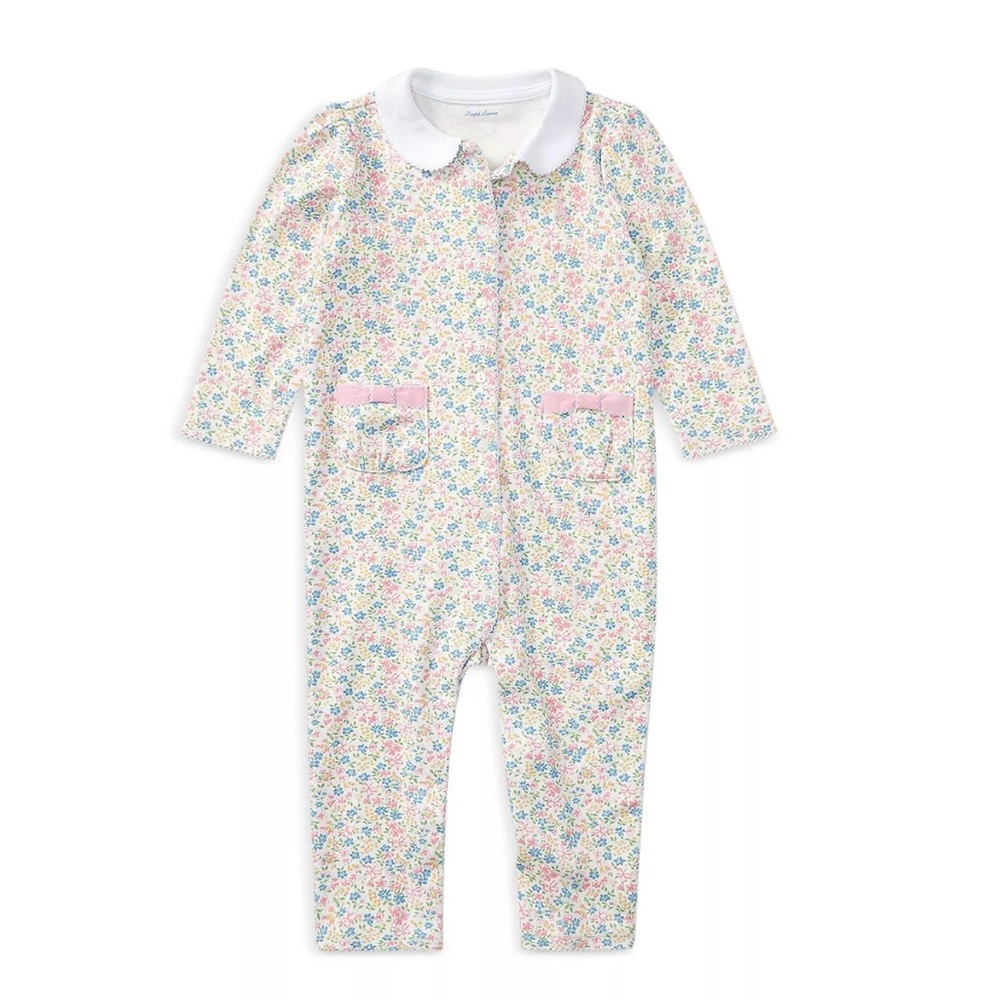 Ralph Lauren baby girls floral print coverall